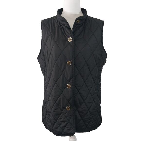 KENNETH COLE! AWESOME SLEEK BLACK QUILTED THERMAL OVERSIZED VEST! SZ L - Picture 2 of 10